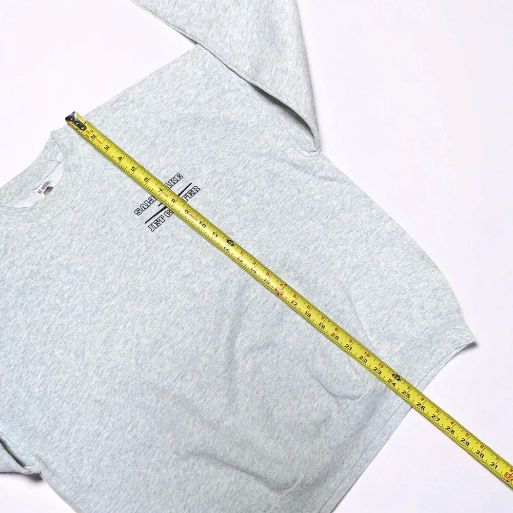 Vintage 90s Salt Lake Jet Center Sweatshirt Mens XL Gray Fruit of the Loom USA